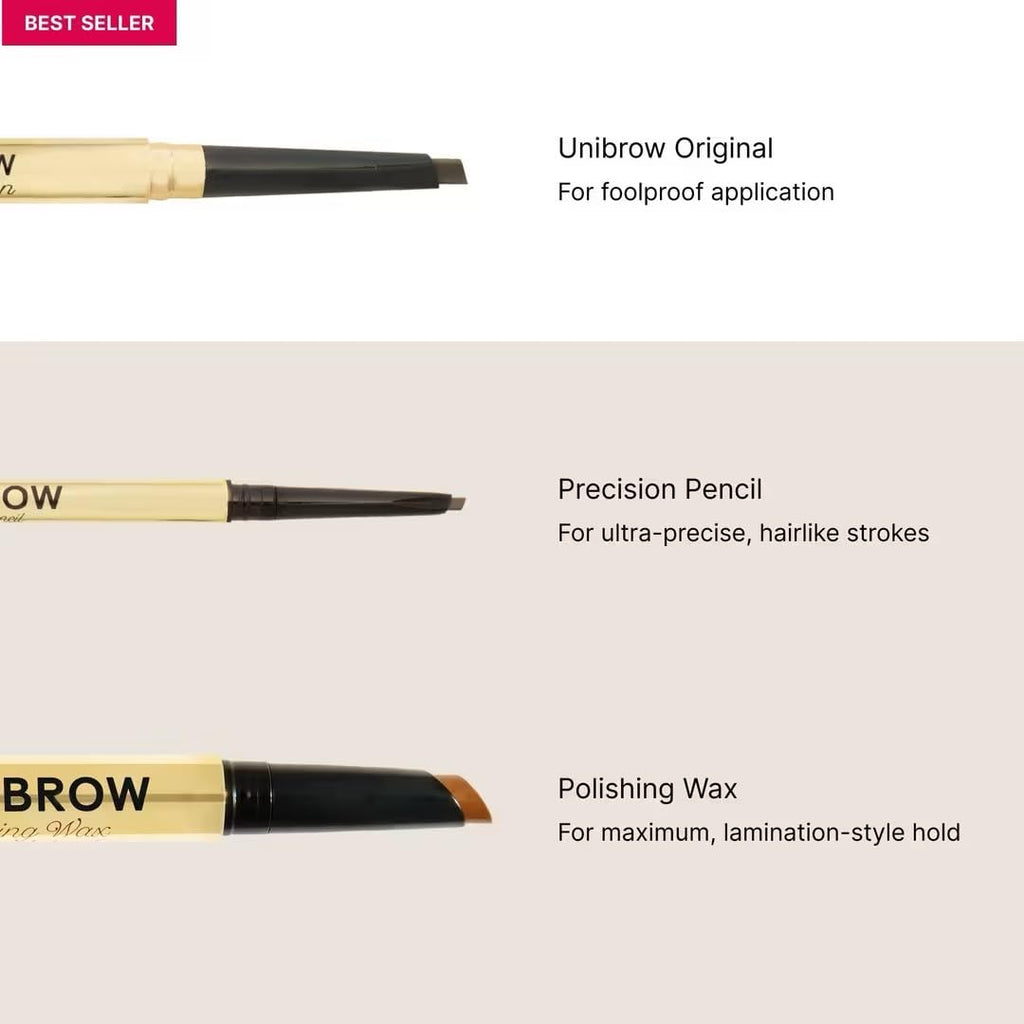 WINKY LUX Uni-Brow Eyebrow Pencil - authentic with precision tip for hairlike strokes and polishing wax for hold.