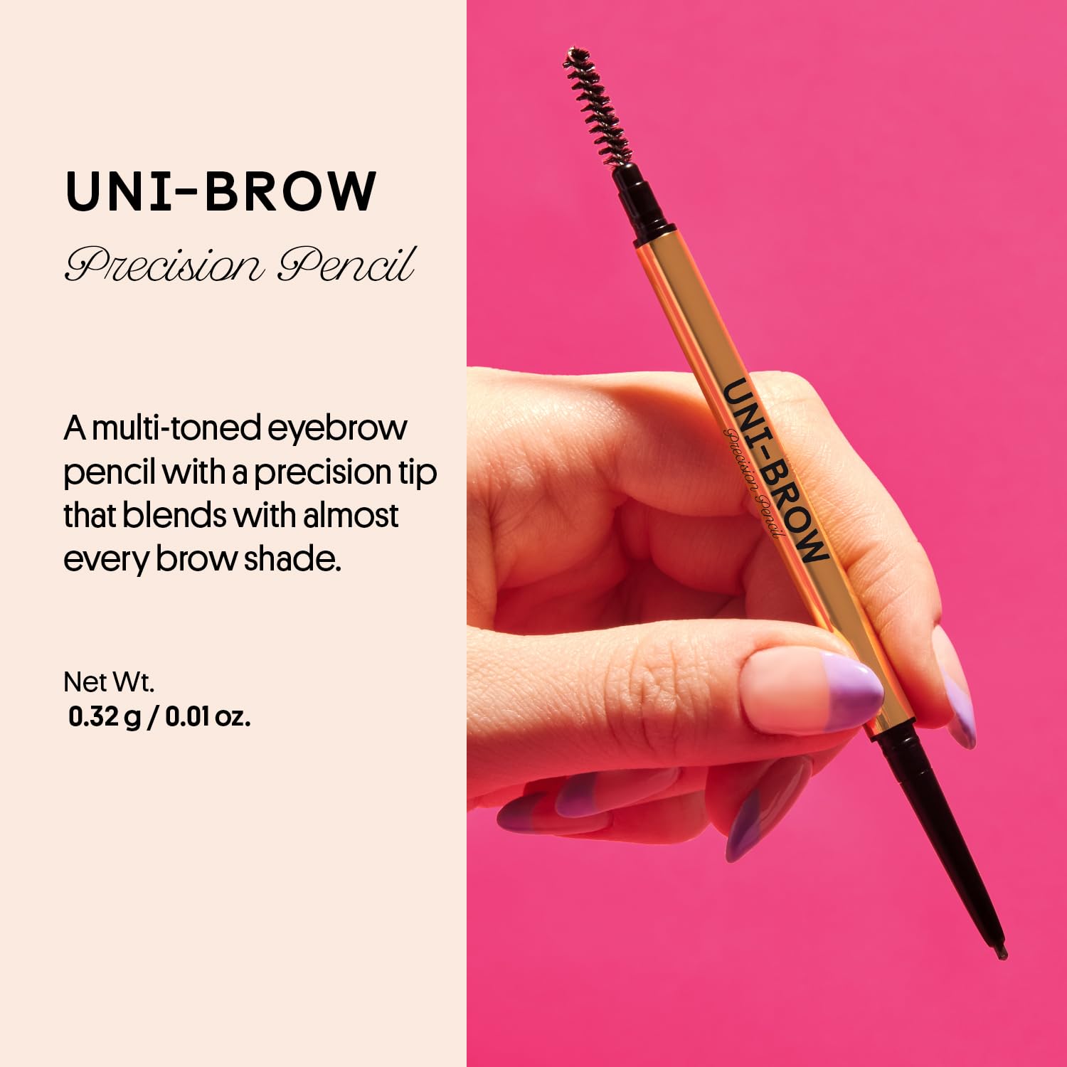 WINKY LUX Uni-Brow Eyebrow Pencil in hand, perfect for precise brow coloring. Available online, order now!
