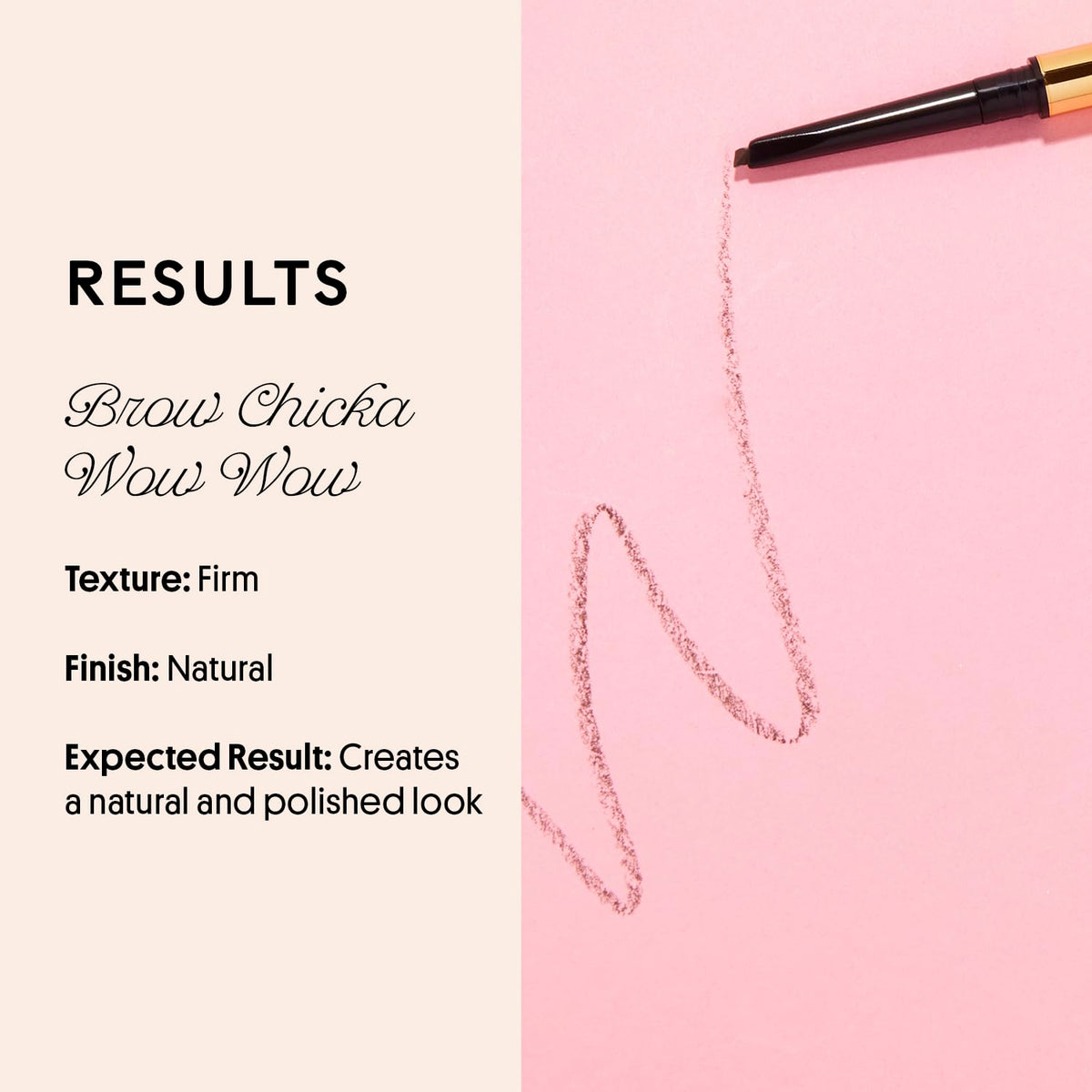 WINKY LUX Uni-Brow Eyebrow Pencil on pink background, features natural finish and firm texture, ensuring a polished look. Verified by CuratCart.