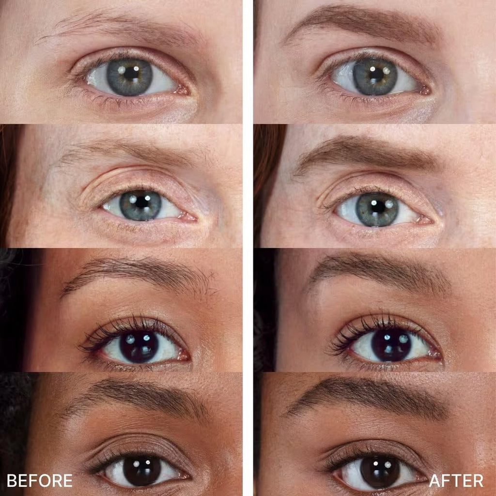 Transform your eyebrows with the premium WINKY LUX Uni-Brow Eyebrow Pencil, showcasing impressive before and after results.
