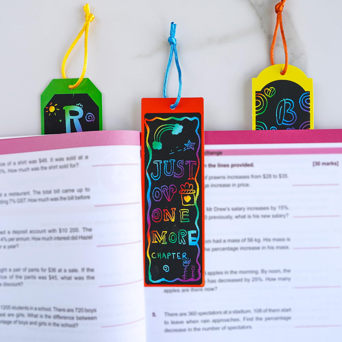 Winlyn Magic Color Scratch Bookmarks add fun to reading. Perfect for daily use, available at Curat Cart.