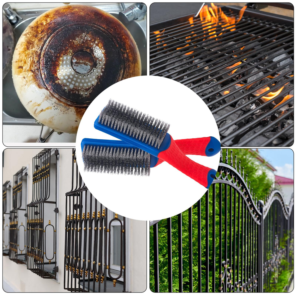 Heavy duty wire brushes for effective cleaning. 100% Authentic and available in India at Curat Cart.