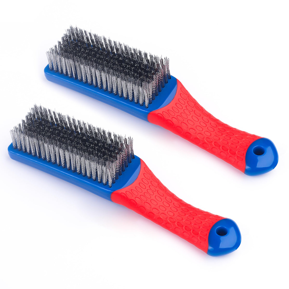 Durable heavy-duty wire brushes with ergonomic grip, perfect for cleaning tasks. Available at Curat Cart.