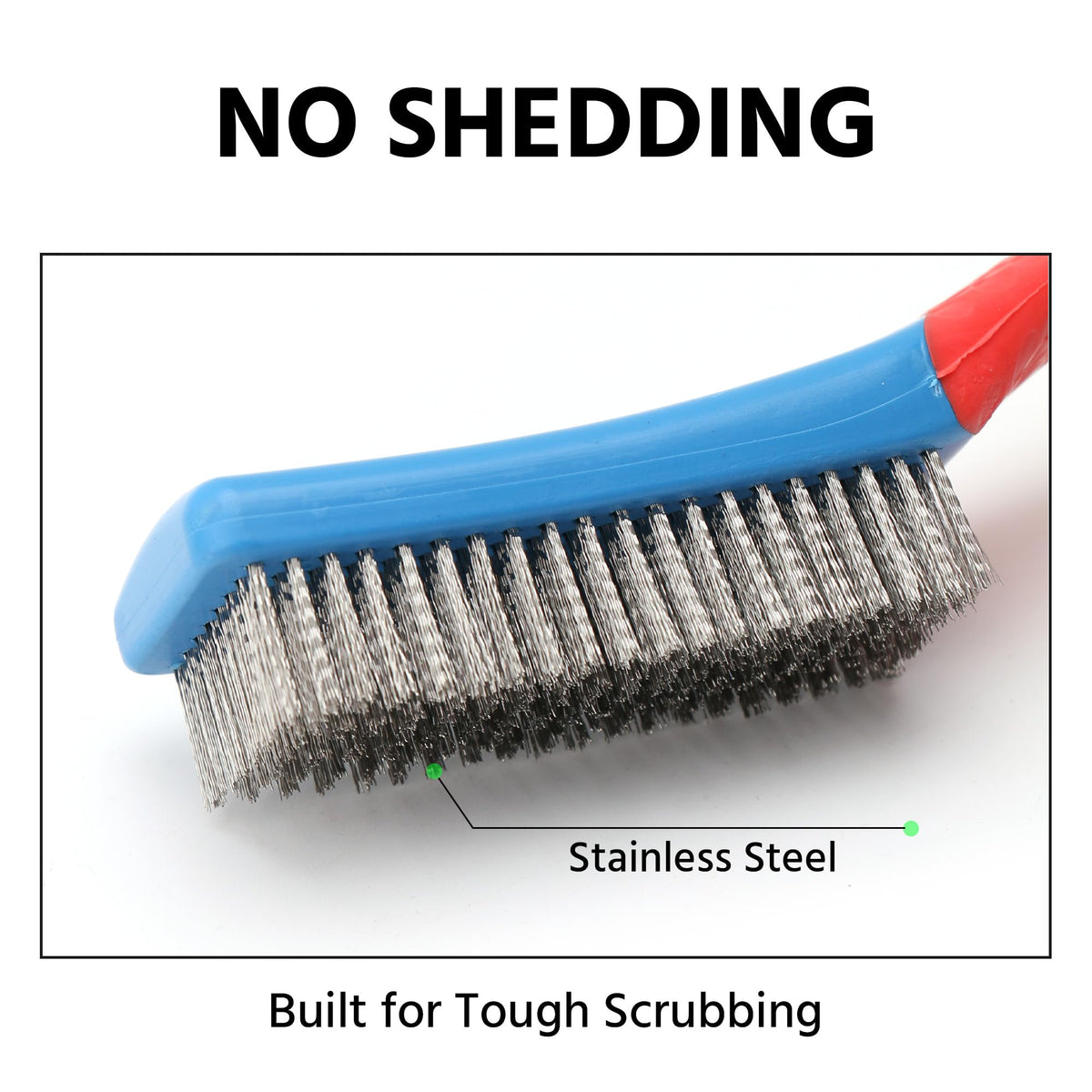 High-quality stainless steel wire brush for rust removal, designed for tough scrubbing. Available at Curat Cart.