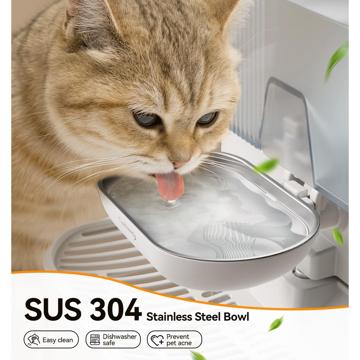 Curat Cart presents the FEELNEEDY Cat Water Fountain, featuring a stainless steel bowl for easy cleaning and pet health. Exclusive offer.