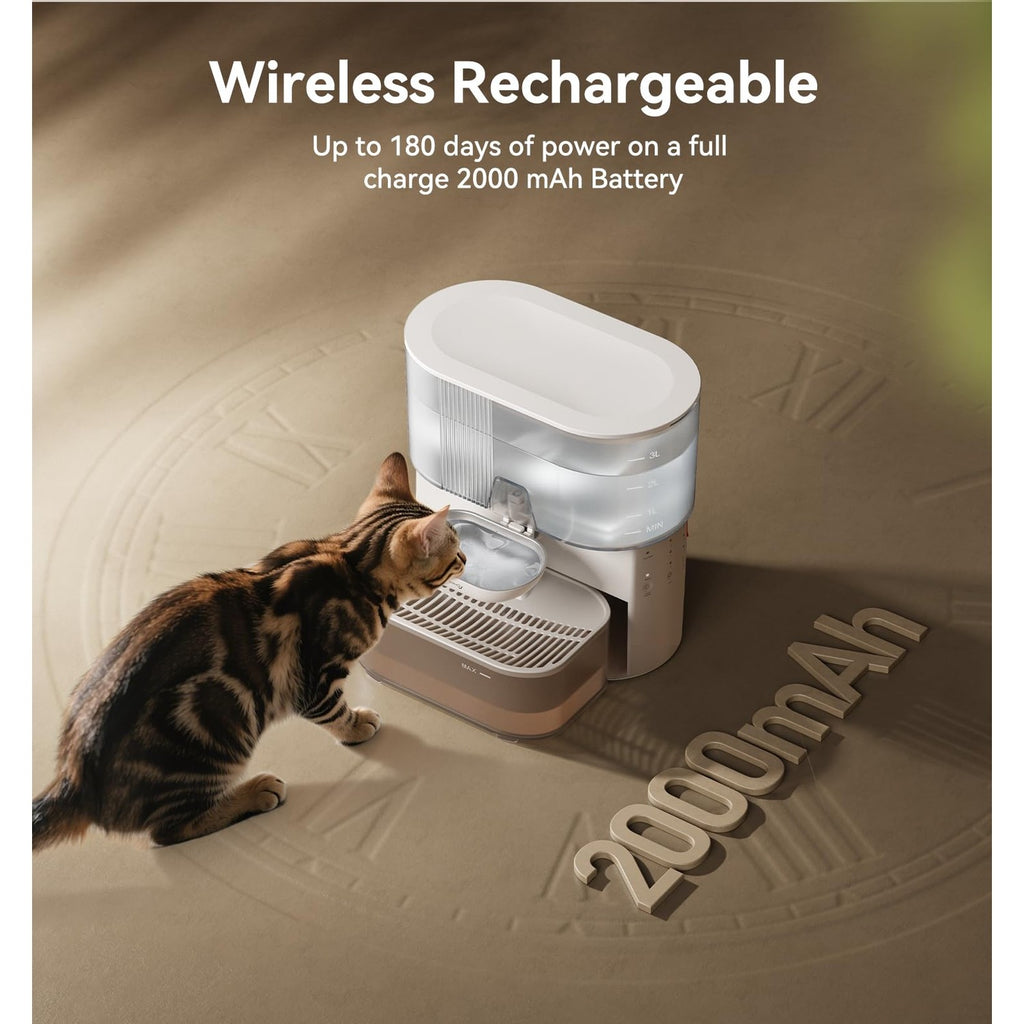 Upgrade your pet care routine with the FEELNEEDY Cat Water Fountain, featuring a 2000 mAh battery for up to 180 days of use. Perfect for daily hydration. Available at Curat Cart.