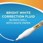 Wite.Out Shake n Squeeze Pens in official packaging, featuring bright white correction fluid designed for smooth application on paper. Available at Curat Cart.