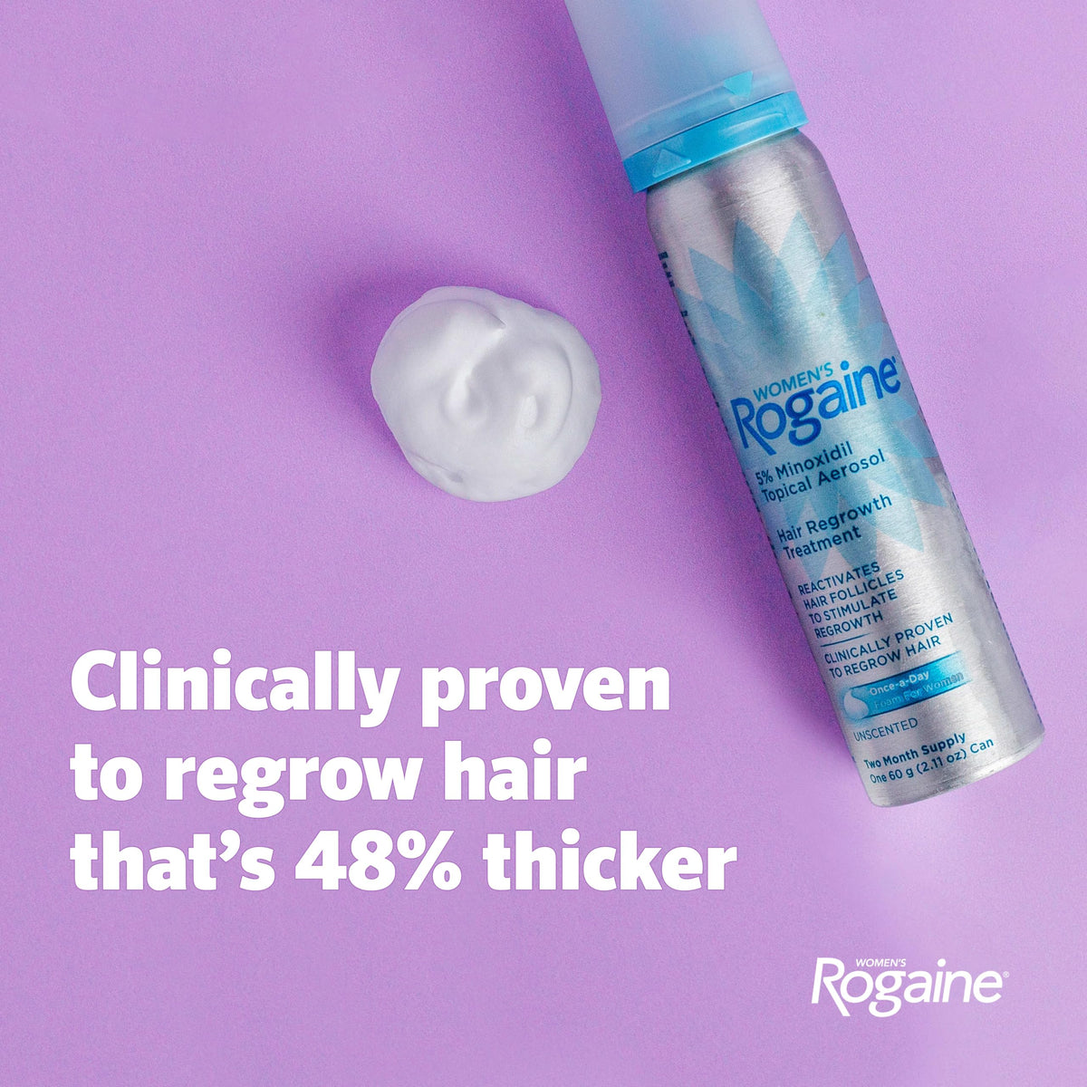 Women's Rogaine Hair Growth Foam, 5% Top - Detailed View 2 | Authentic Curat Cart Stock