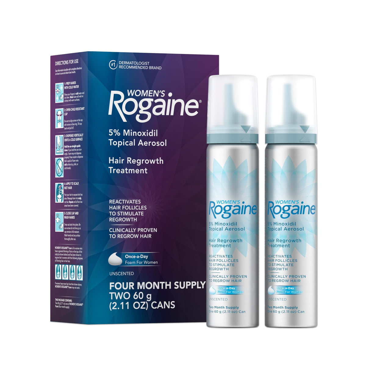 Women's Rogaine Hair Growth Foam, 5% Top - Detailed View 9 | Authentic Curat Cart Stock