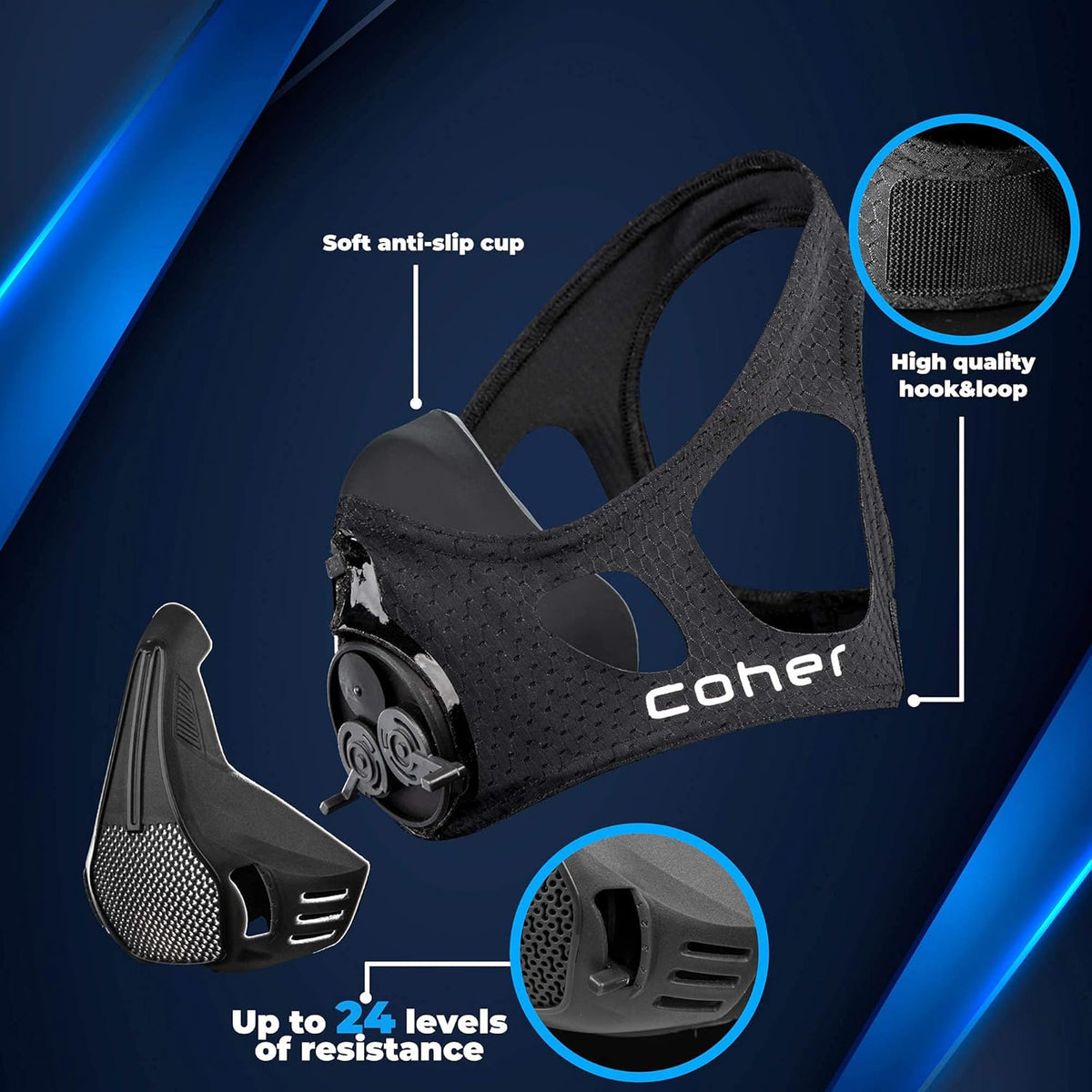 Workout Mask Breathing Mask for Men and - Detailed View 2 | Authentic Curat Cart Stock