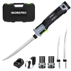 Discover the premium imported WORKPRO Cordless Electric Fillet Knife, featuring dual blades and a sleek design, available at Curat Cart.