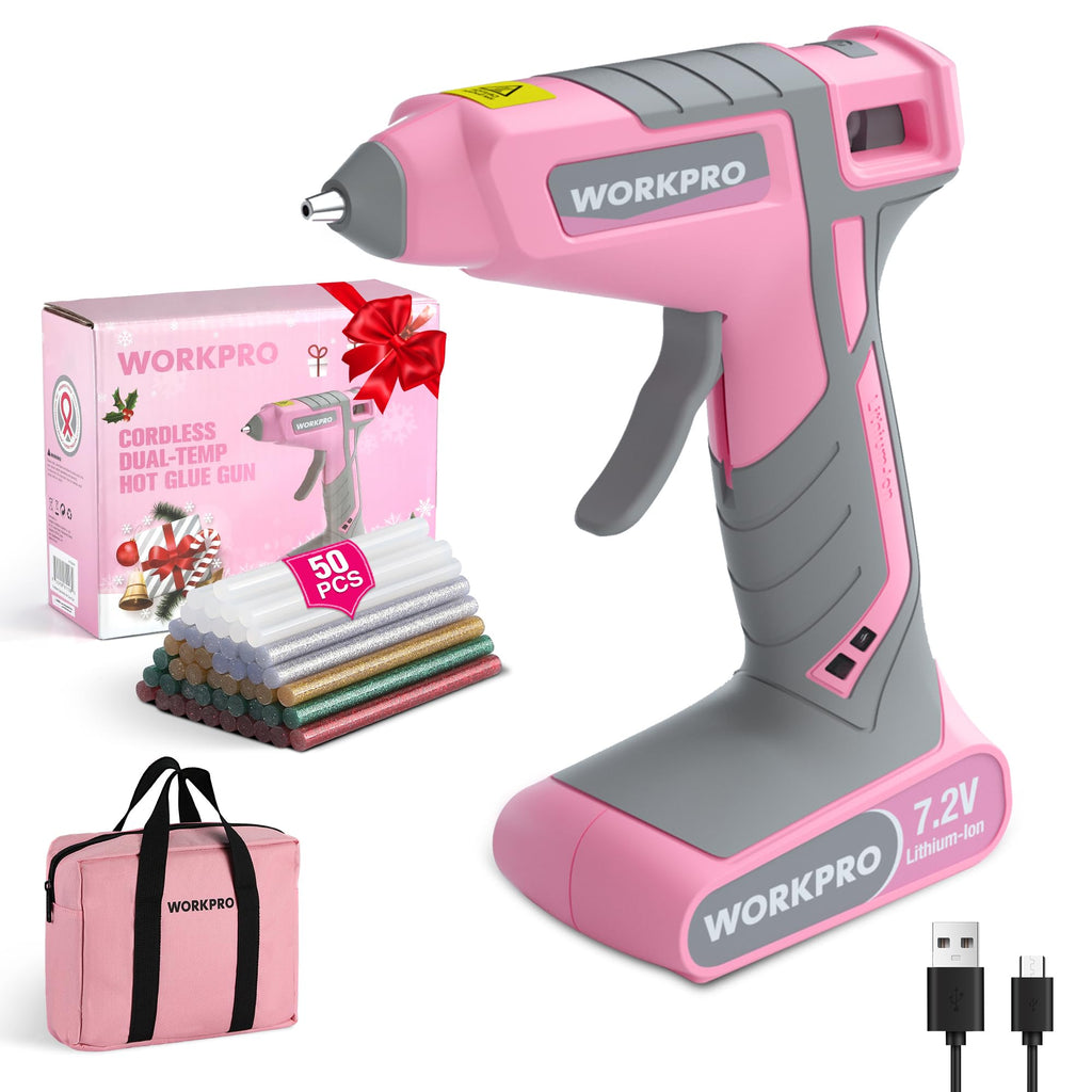 Discover the WORKPRO Cordless Hot Glue Gun, a premium imported tool from Curat Cart, ideal for DIY projects and crafts.