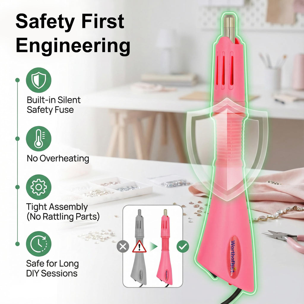 Premium Worthofbest Hotfix Rhinestone Setter in official packaging, designed for safe and efficient DIY sessions. Available at Curat Cart.