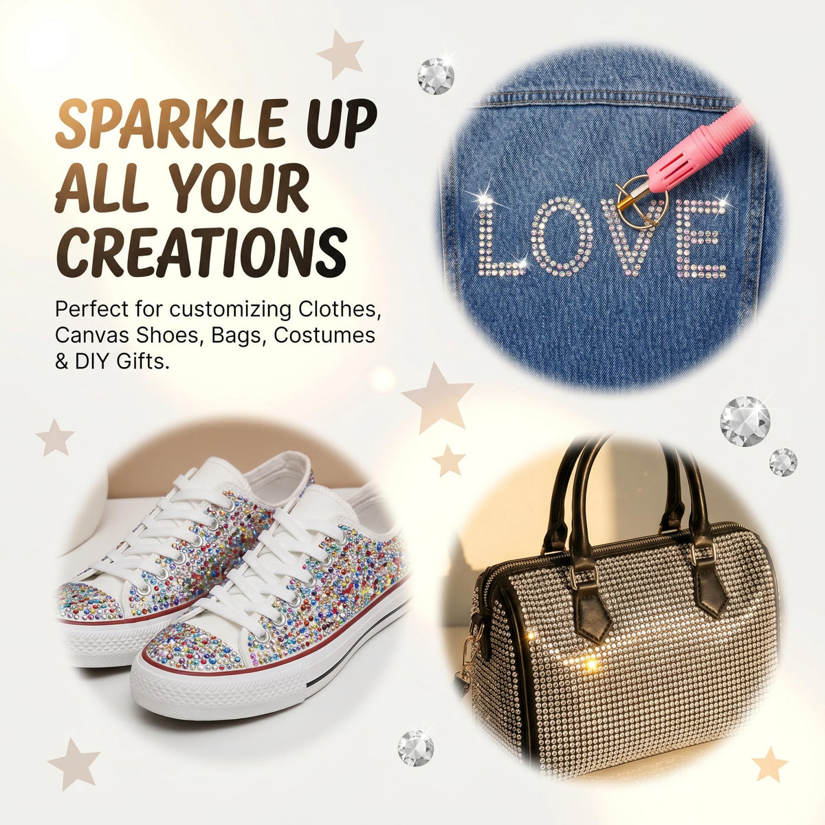 Enhance your designs with the Worthofbest Hotfix Rhinestone Setter, featuring high-quality packaging at Curat Cart. Perfect for DIY projects.