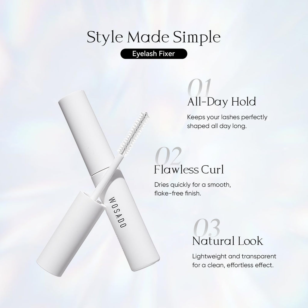 WOSADO Eyelashes Fixer offers all-day hold and flawless curl, exclusively available at Curat Cart for a natural look.