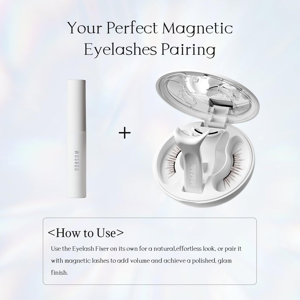 WOSADO Eyelashes Fixer in sleek official packaging, ideal for effortless eyelash application. Available at Curat Cart.