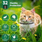 Woyamay Flea Collar for Cats in high-quality packaging, offering 32 months of lightweight, non-greasy protection. Available at Curat Cart.