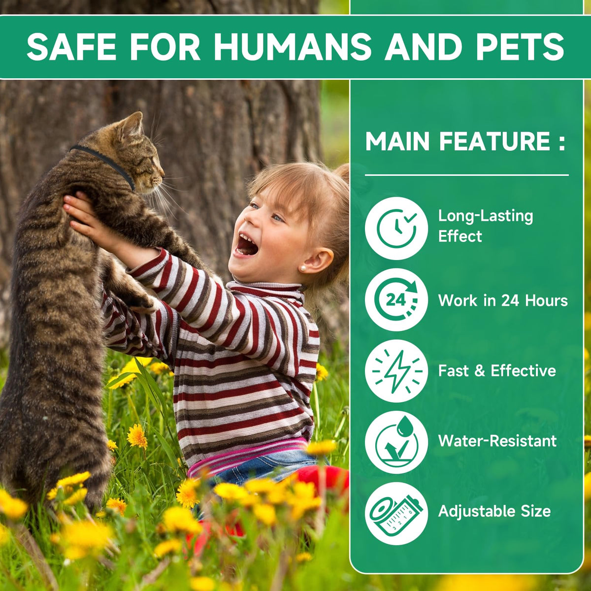 Woyamay Flea Collar for Cats ensures long-lasting protection. Perfect for daily use, available at Curat Cart.