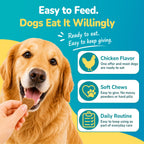 Woyamay Dog Allergy Chews in chicken flavor, specially curated by Curat Cart for easy feeding and daily care.