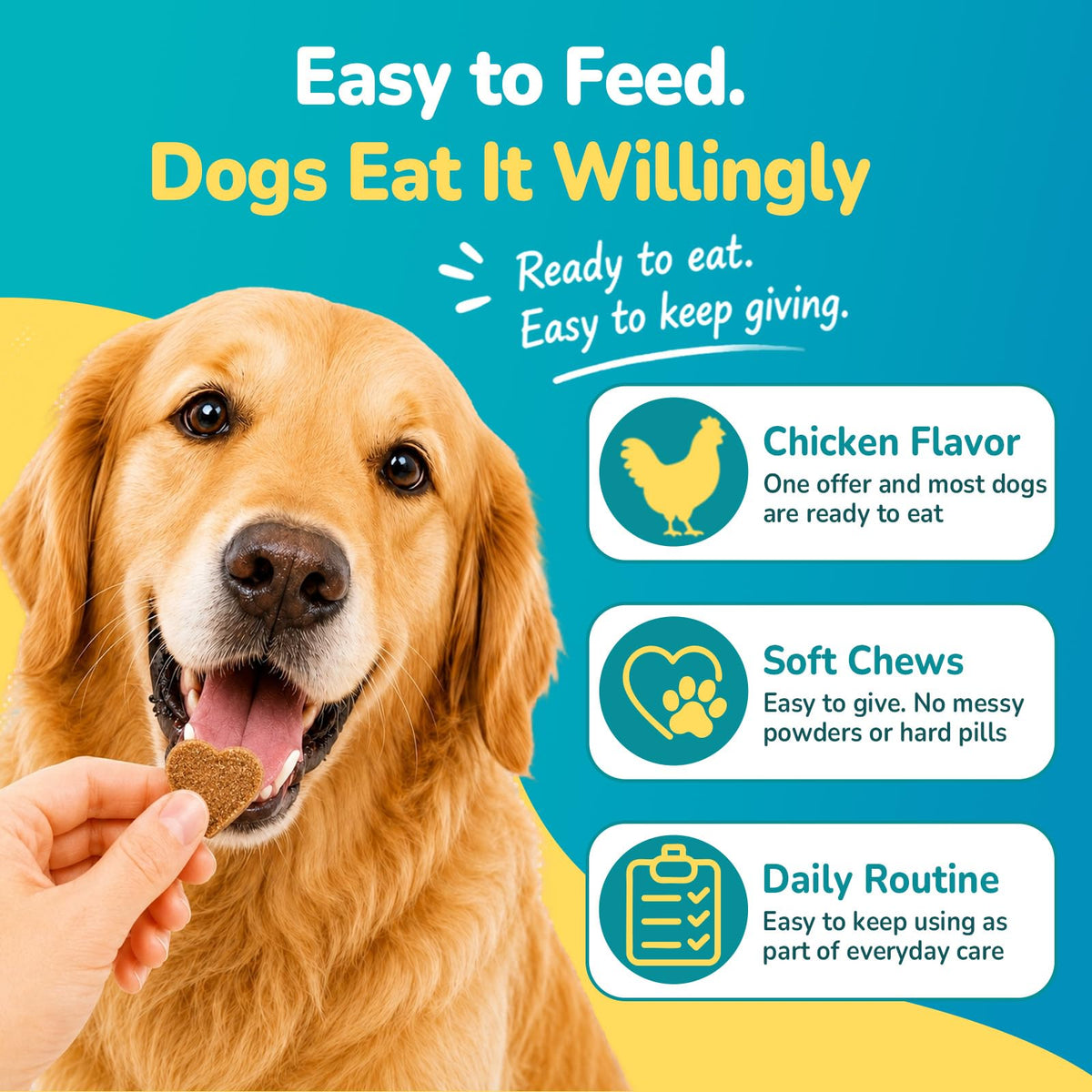 Woyamay Dog Allergy Chews in chicken flavor, specially curated by Curat Cart for easy feeding and daily care.