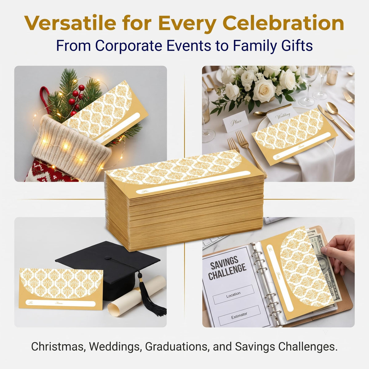 Elevate celebrations with XXINMOH Gold Money Envelopes, a premium import from Curat Cart, perfect for any gifting occasion.
