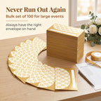 XXINMOH Gold Money Envelopes in high-quality finish, bulk set of 100 for large events, available at Curat Cart.