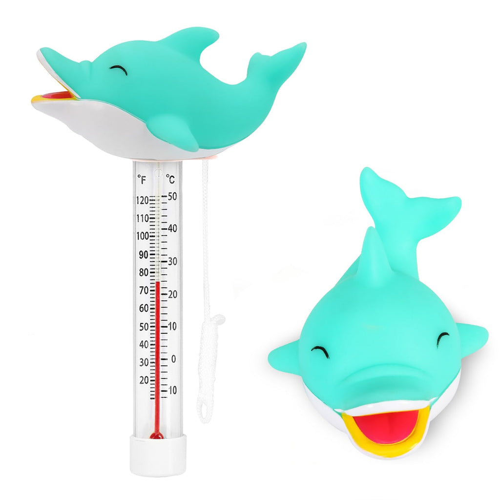 Premium imported Dolphin Floating Pool Thermometer for accurate water temperature. Available at Curat Cart.