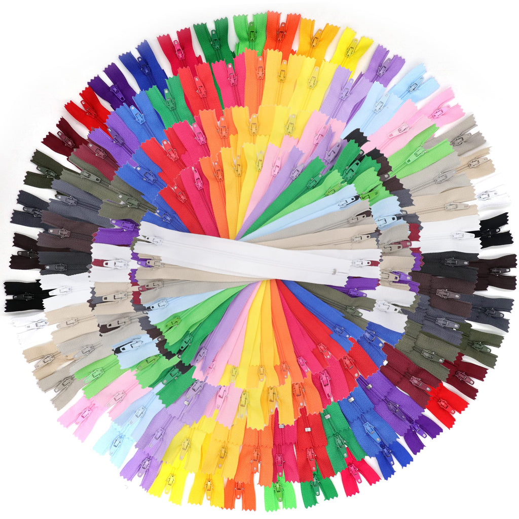 Explore YAKA Mixed Nylon Coil Zippers, a premium import with vibrant colors, available at Curat Cart for your crafting needs.
