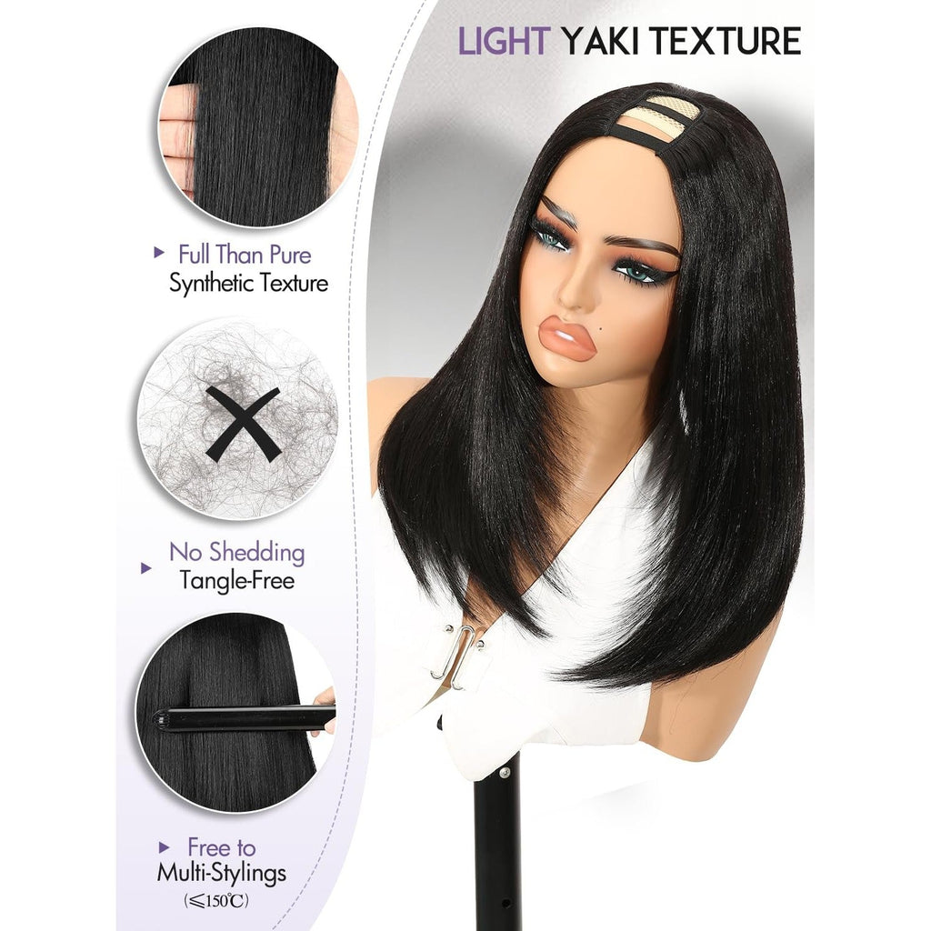 Discover the Light Yaki Straight Layered U Part Wig. Order online for a tangle-free, shedding-free experience!