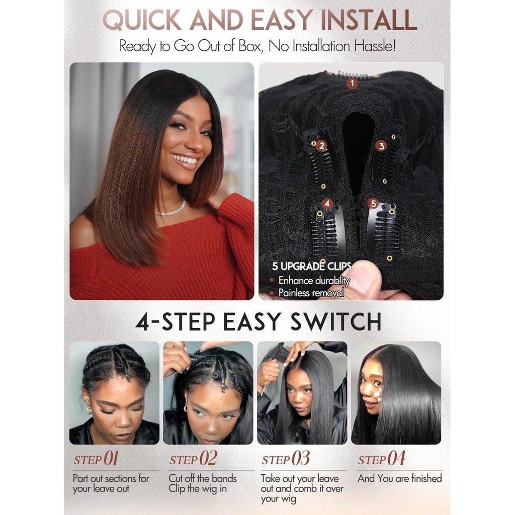 Shop our Yaki Straight Layered U Part Wig, easy to install with clips. Order online for fast shipping!