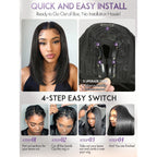 Authentic Yaki Straight Layered U Part Wig; ready to wear with an effortless 4-step install for a natural look.