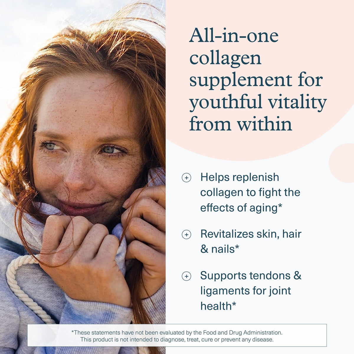 Youtheory Collagen Biotin Supplement - Front Packaging With Key Benefits | Authentic Curat Cart Stock