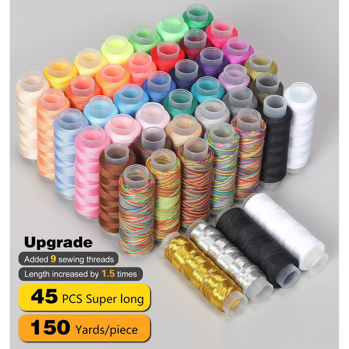Discover the YUANHANG Large Sewing Kit with 45 super long threads, perfect for all sewing projects. Upgrade your craft supplies at Curat Cart.