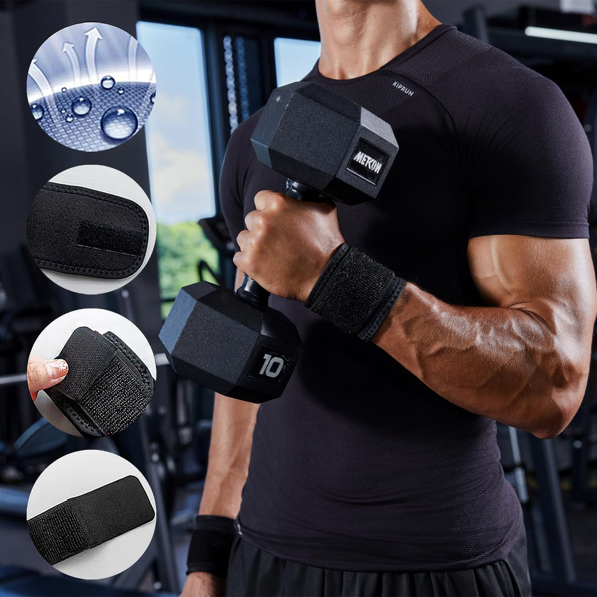 YUNYILAN Wrist Brace Support Straps, 100% Authentic and available in India at Curat Cart, ensuring comfort and stability during workouts.