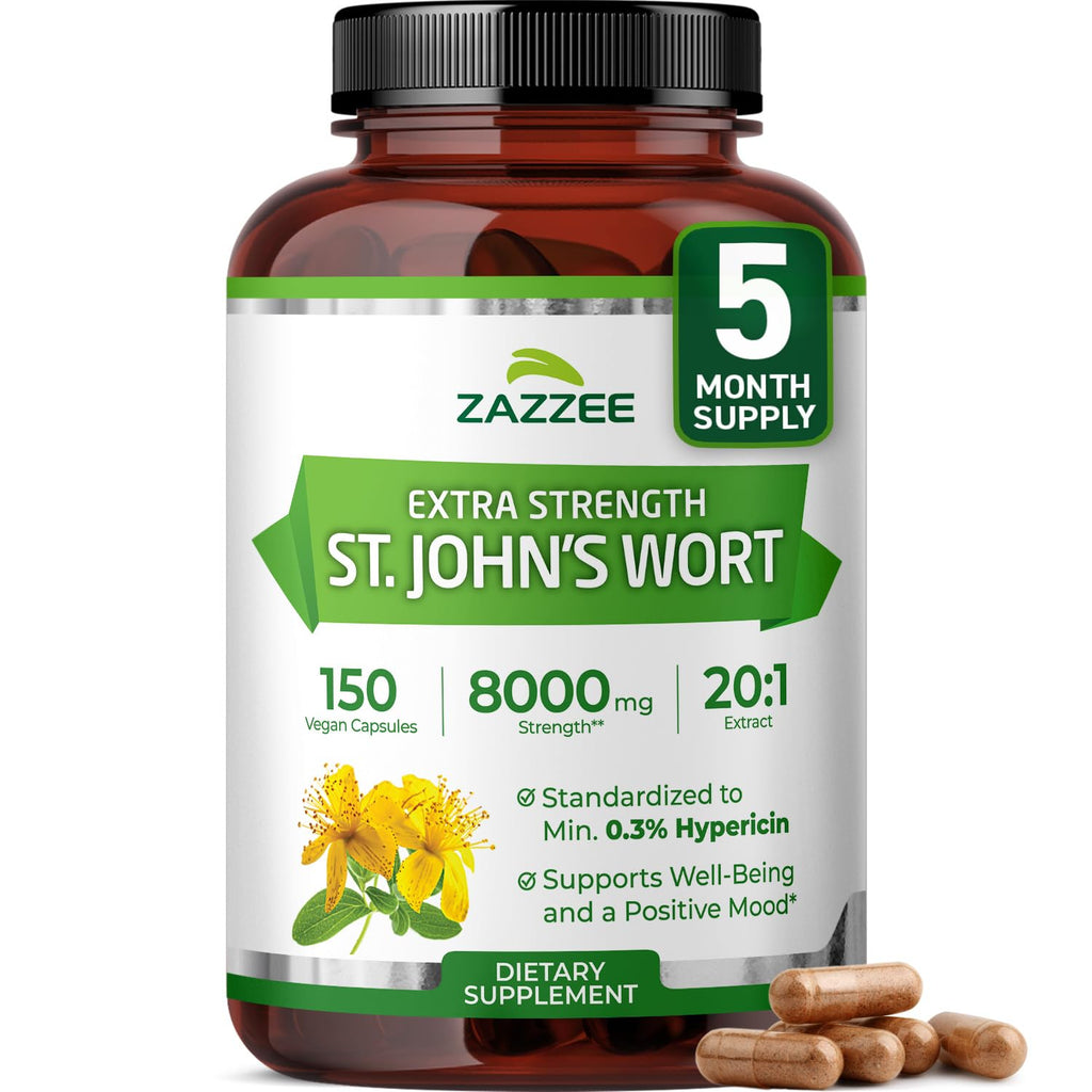 Discover Zazzee St. John's Wort Extract, a premium imported dietary supplement for well-being, available at Curat Cart.