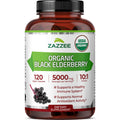 Zazzee Organic Black Elderberry Extract offers 120 vegan capsules, supporting immune health. Premium import available at Curat Cart.