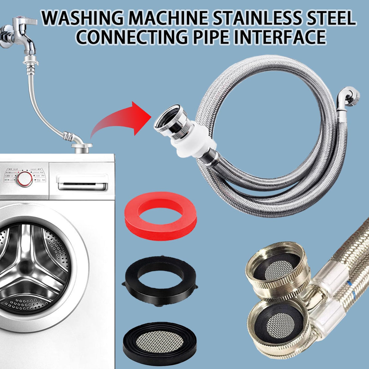 Premium imported ZDBB Shower Head Garden Hose Filter, featuring durable stainless steel connectors for optimal performance at Curat Cart.