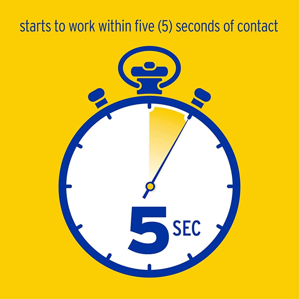 Zep Quick Clean Disinfectant features a graphic showing effectiveness in 5 seconds. Specially curated by Curat Cart.