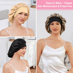Shop the ZHENSILK silk sleep bonnets set, featuring easy-wear designs to keep hair moisturized and frizz-free. Available online!
