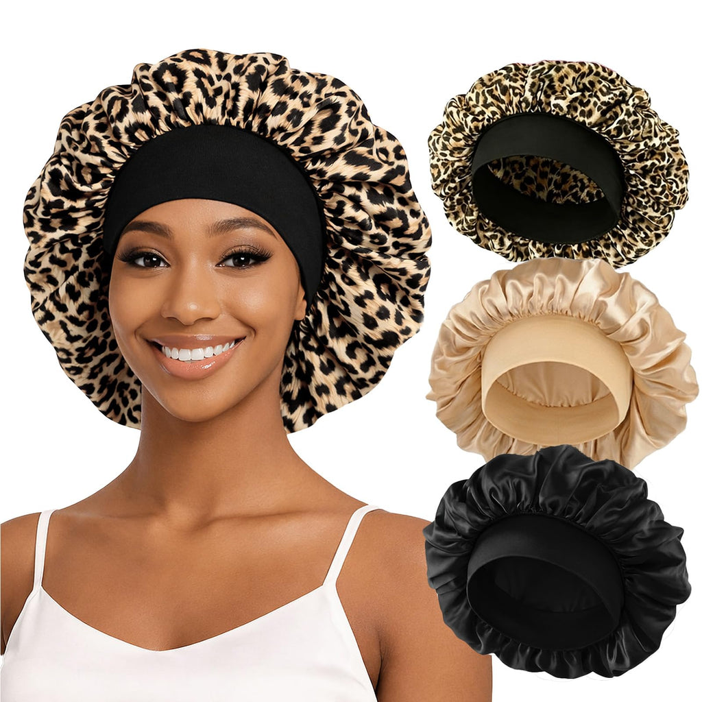 ZHENSILK 3PCS Silk Sleep Bonnets for Women in various colors and styles. Verified by CuratCart for quality assurance.
