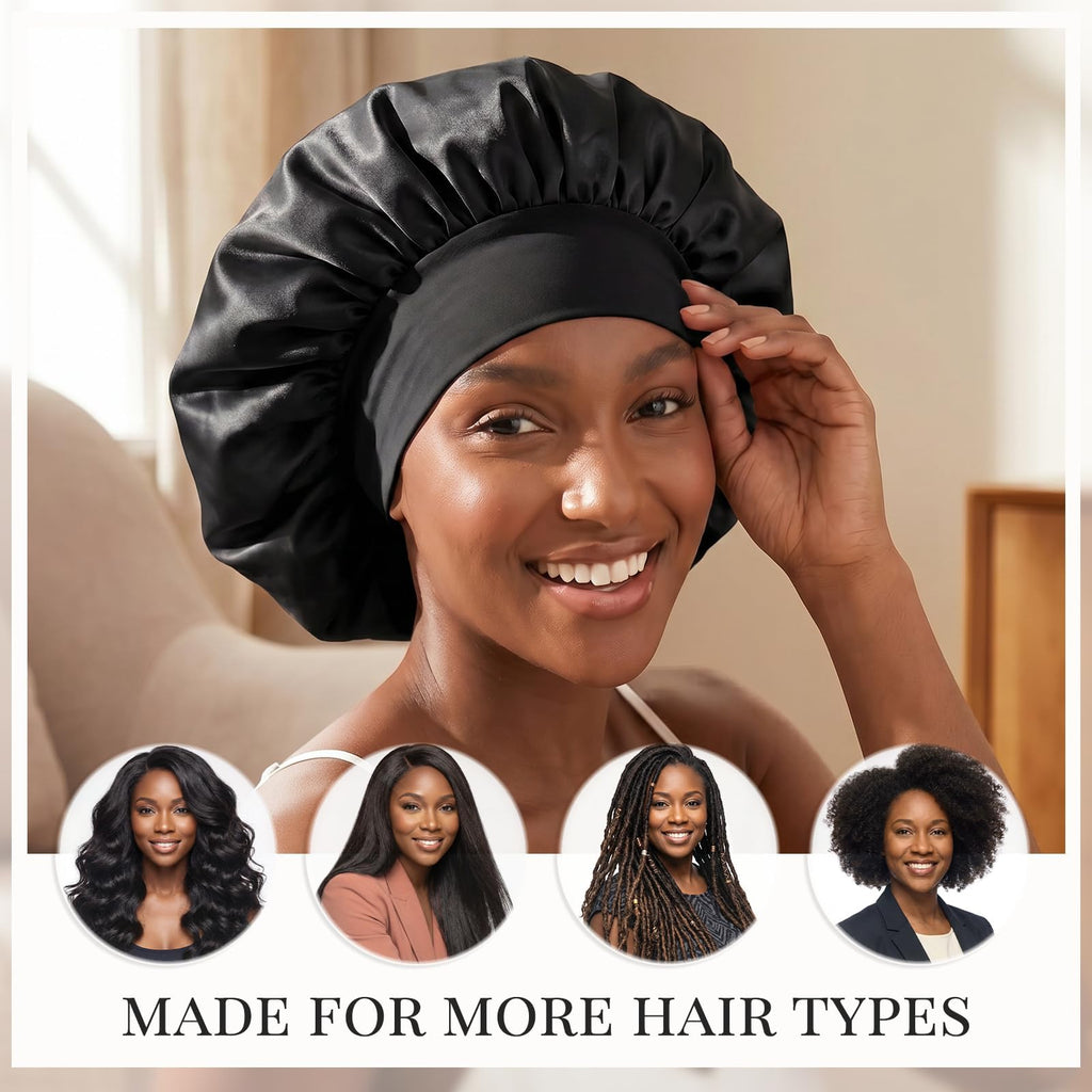 Premium imported ZHENSILK silk sleep bonnets for women, designed for various hair types, ensuring comfort and style.