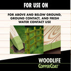Zinsser WoodLife Coppercoat protects wood above and below ground, ideal for durability. Available at Curat Cart.