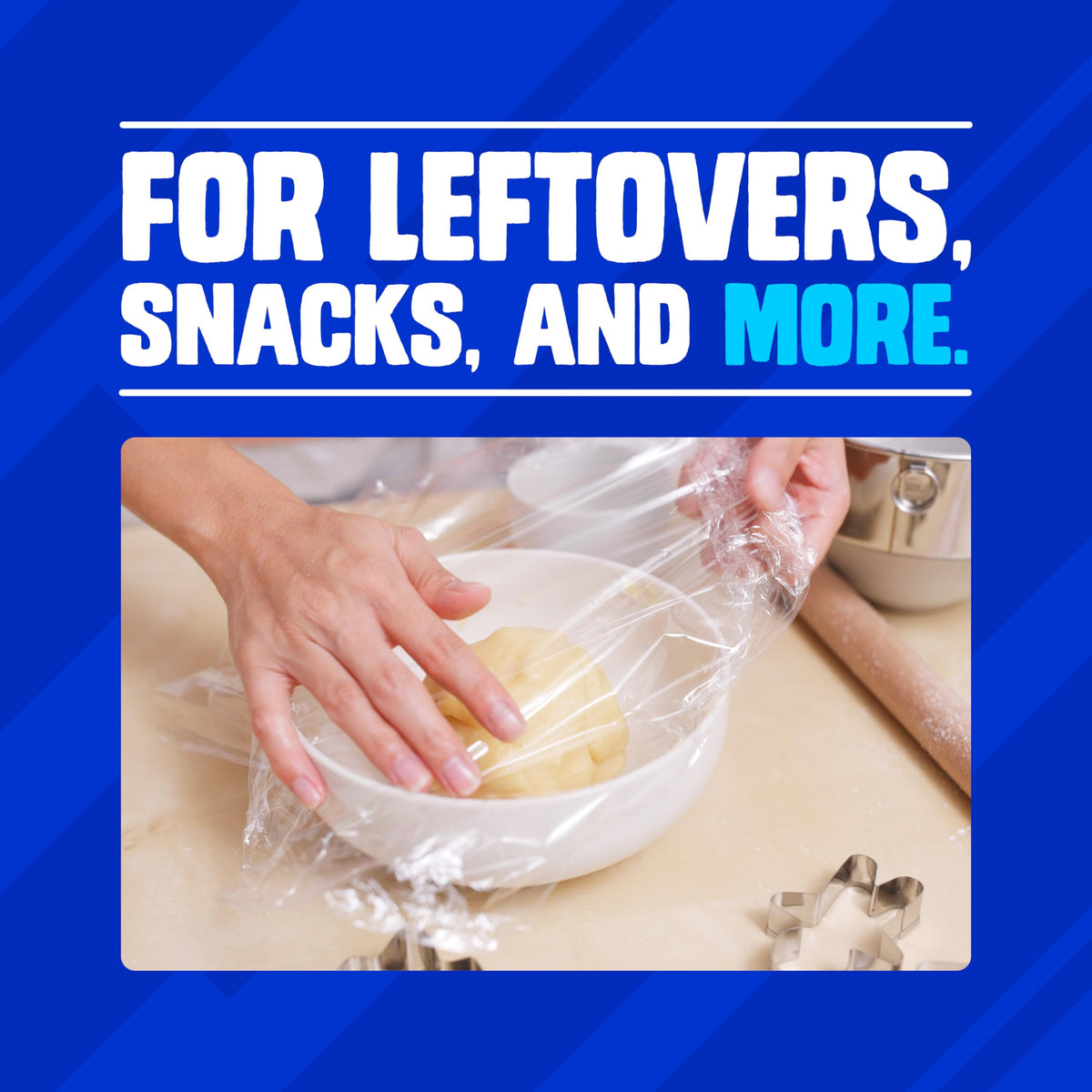 Ziploc Food Storage Wrap securely covering leftovers, snacks, and more. Specially curated by Curat Cart for your kitchen needs.