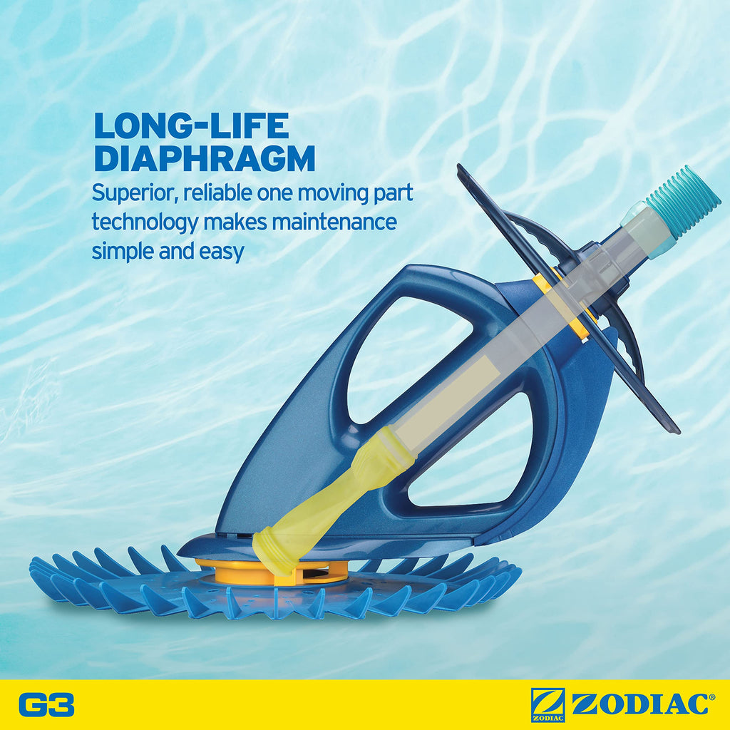 Zodiac G3 Suction-Side Vacuum Cleaner ensures effortless pool maintenance. Perfect for daily use, available at Curat Cart.