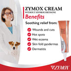 ZYMOX Topical Cream for Pets offers soothing relief from wounds, hot spots, and dermatitis. 100% Authentic, available at Curat Cart.