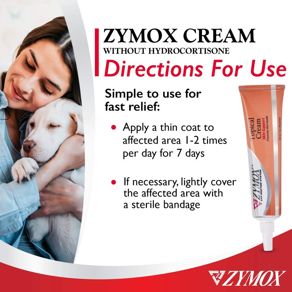 ZYMOX Topical Cream for Pets provides fast relief. Perfect for daily use, available at Curat Cart for your pet's care.
