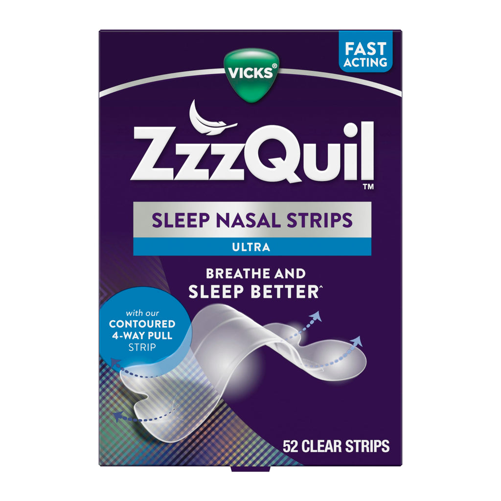 Discover ZzzQuil Sleep Nasal Strips, a premium import for better breathing and sleep, available at Curat Cart.