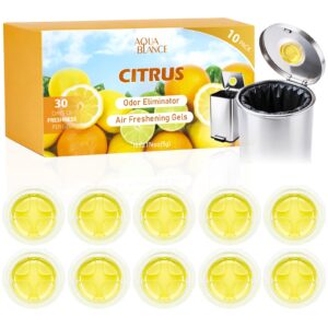 Discover the premium imported Trash Can Deodorizer Citrus Scent from Curat Cart, offering 30 days of freshness in a convenient 10-pack.