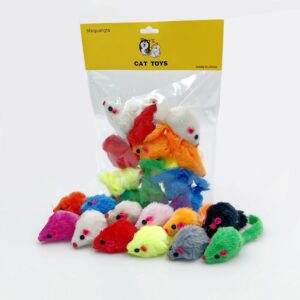 12PCS Cat Mouse Toys, Faux Fur Interactive Catnip Mice