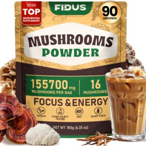 Premium imported Mushroom Powder Coffee Alternative from Curat Cart, promoting focus and energy with 90 servings. Elevate your beverage experience.